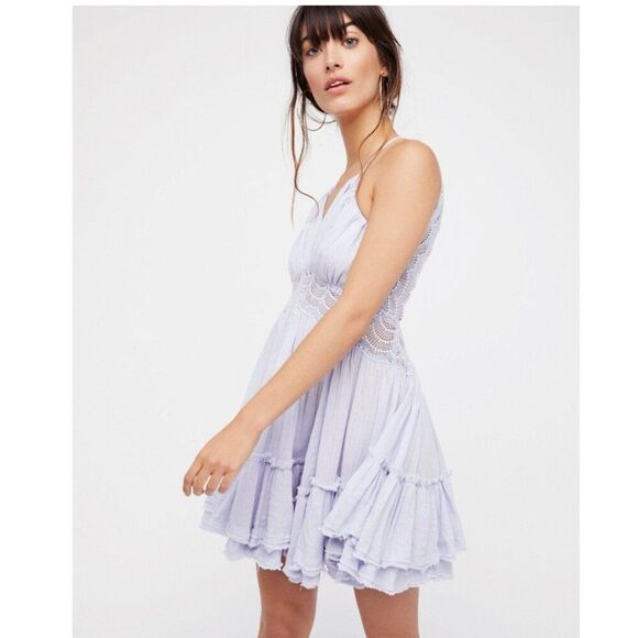 NWT Free People 200 Degree Mini Dress XS Boho CottageCore Sexy Tassel Coquette - Picture 1 of 12